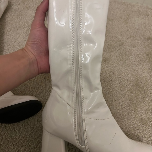 White Knee-High Women's Boots - Picture 4 of 15